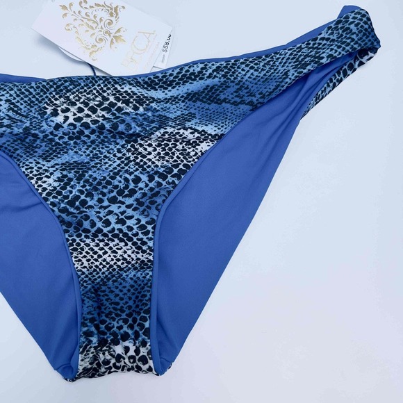 NWT Becca Size Large Reversible Bikini Blue Snake Print Pattern - Picture 8 of 12